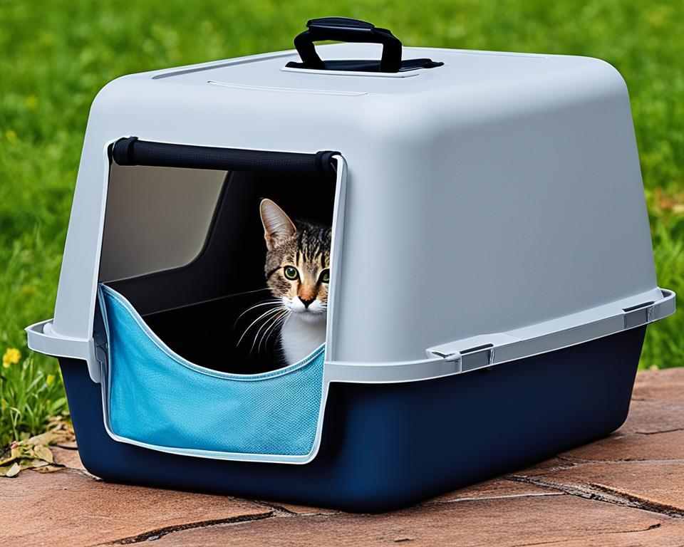 how to travel with a cat litter box