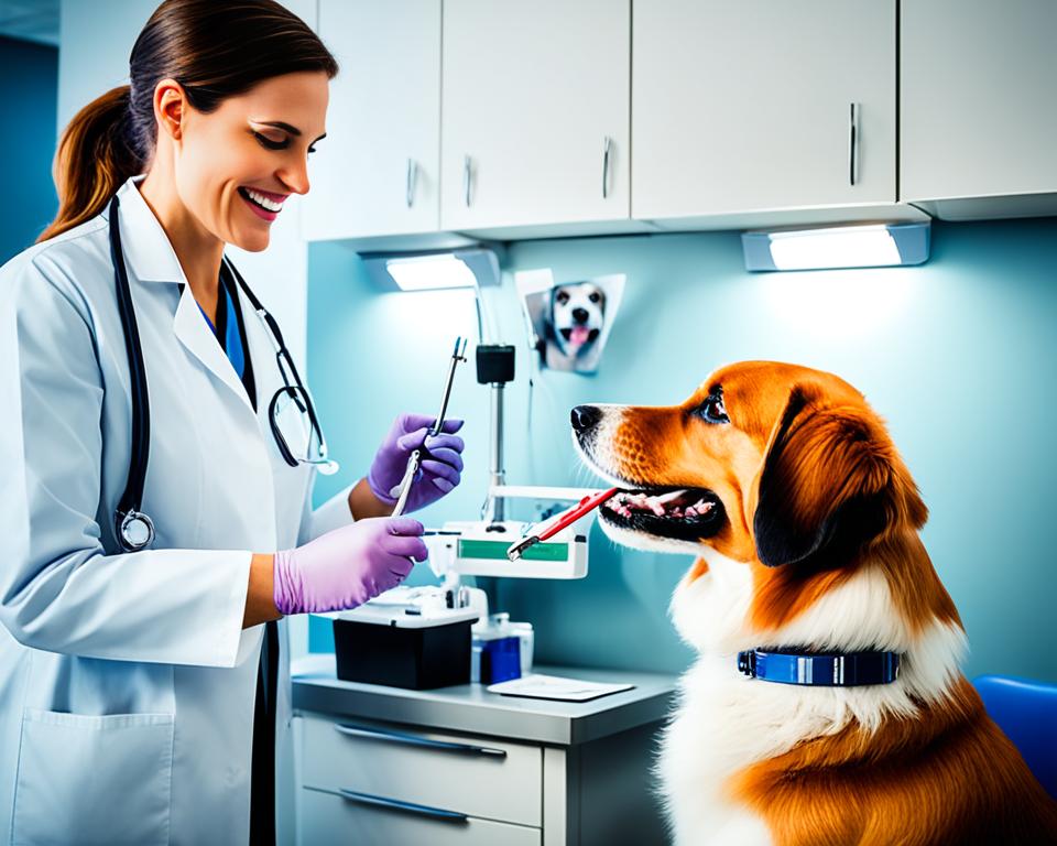 Dog veterinary check-up