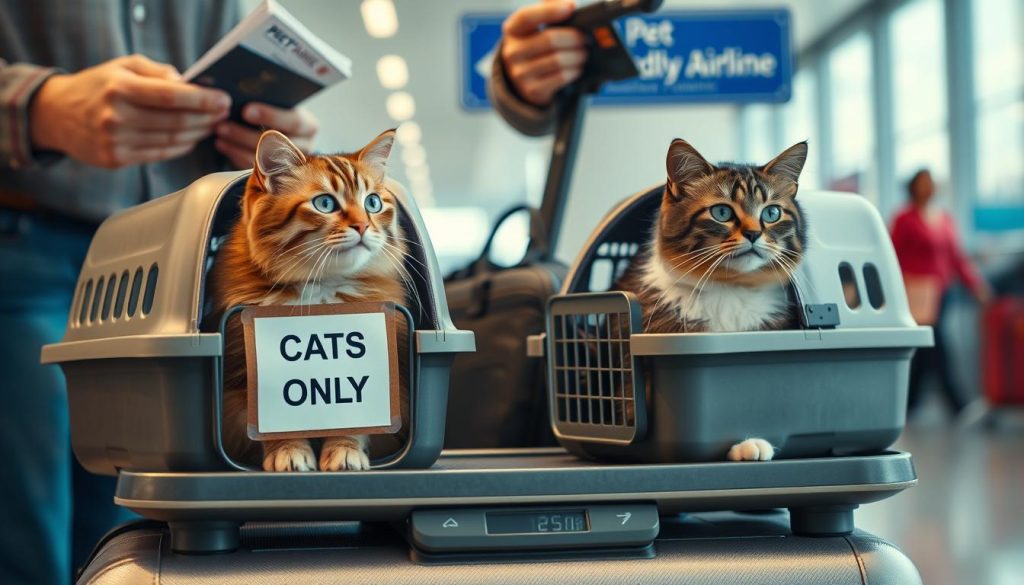 Preparing cats for flights
