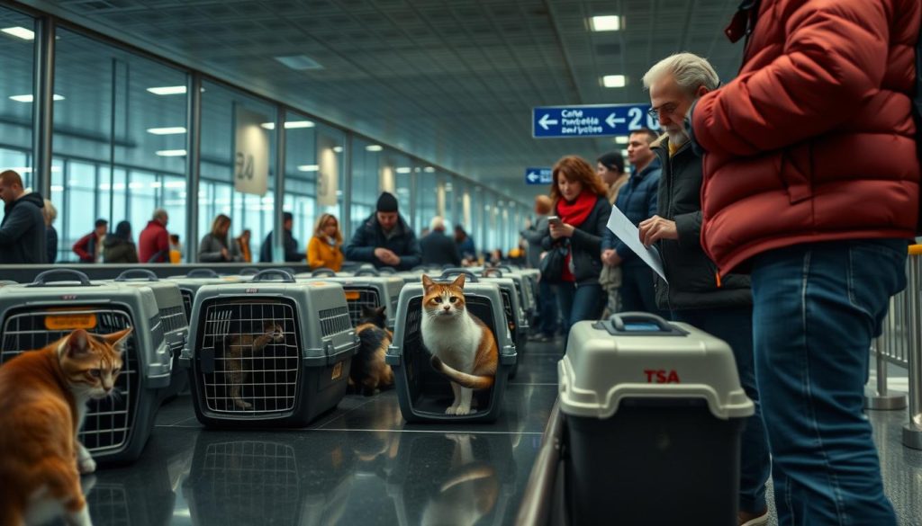 airport security with cats