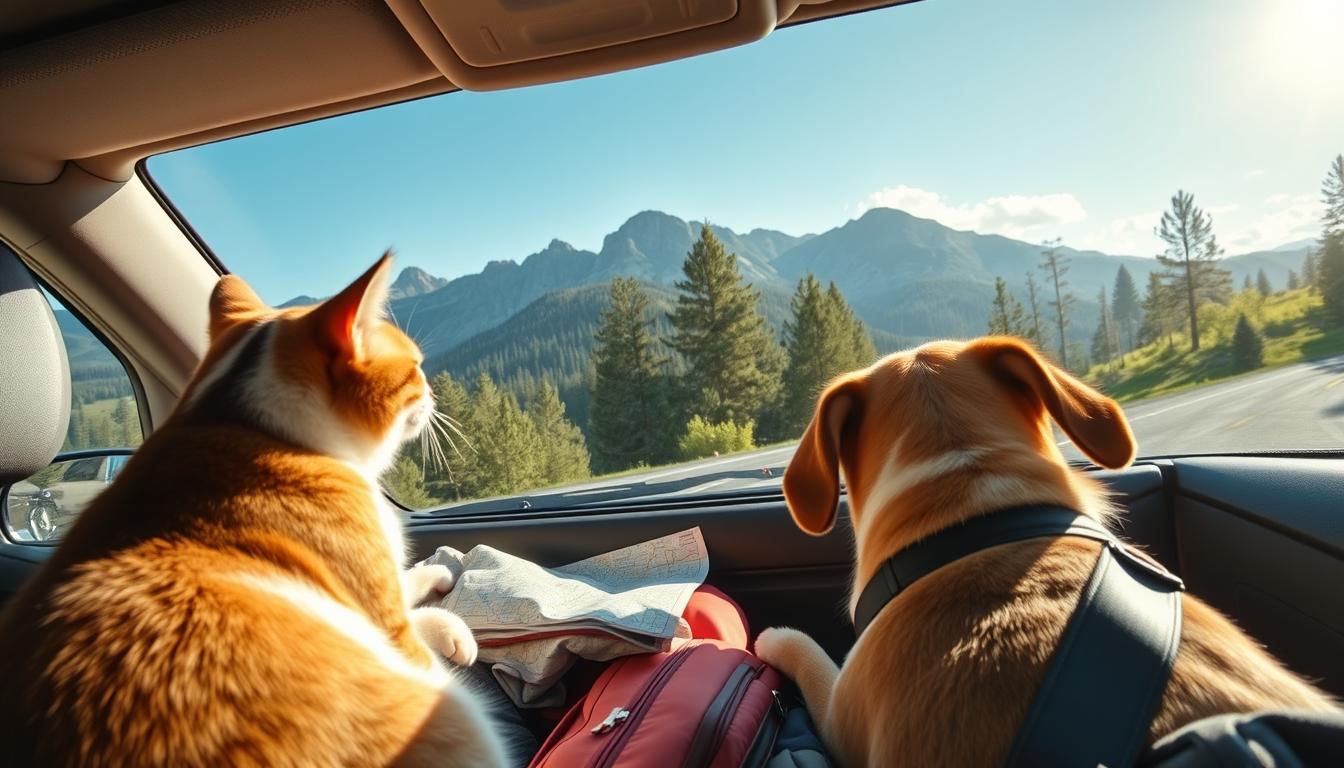 cat and dog travel together