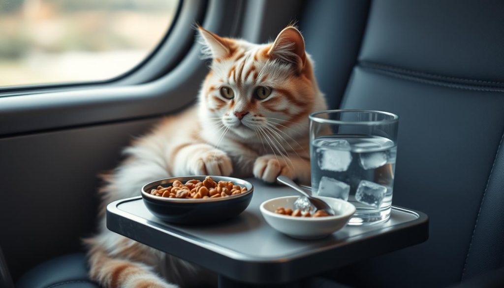 elderly cat travel food and water