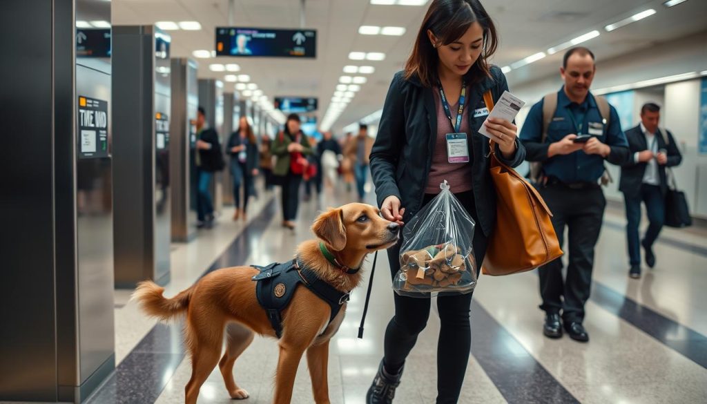 flying with dog through airport security