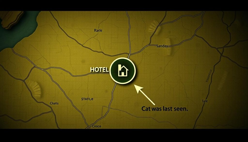 steps to find lost cat on trip