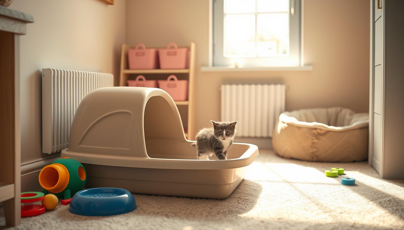 Cat litter box training