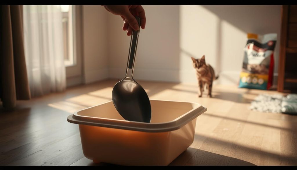 cat litter scooping