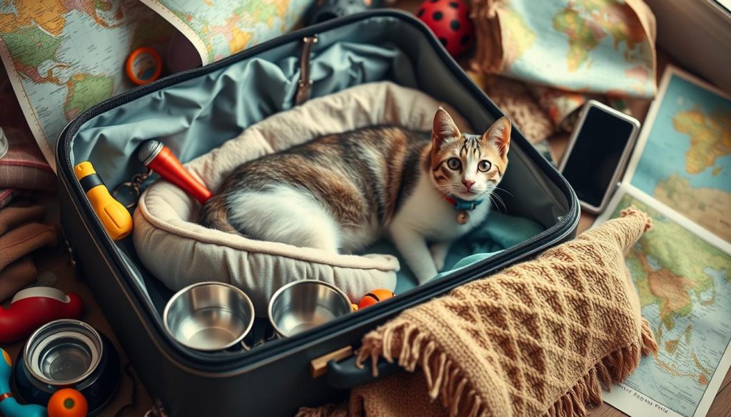 cat travel packing