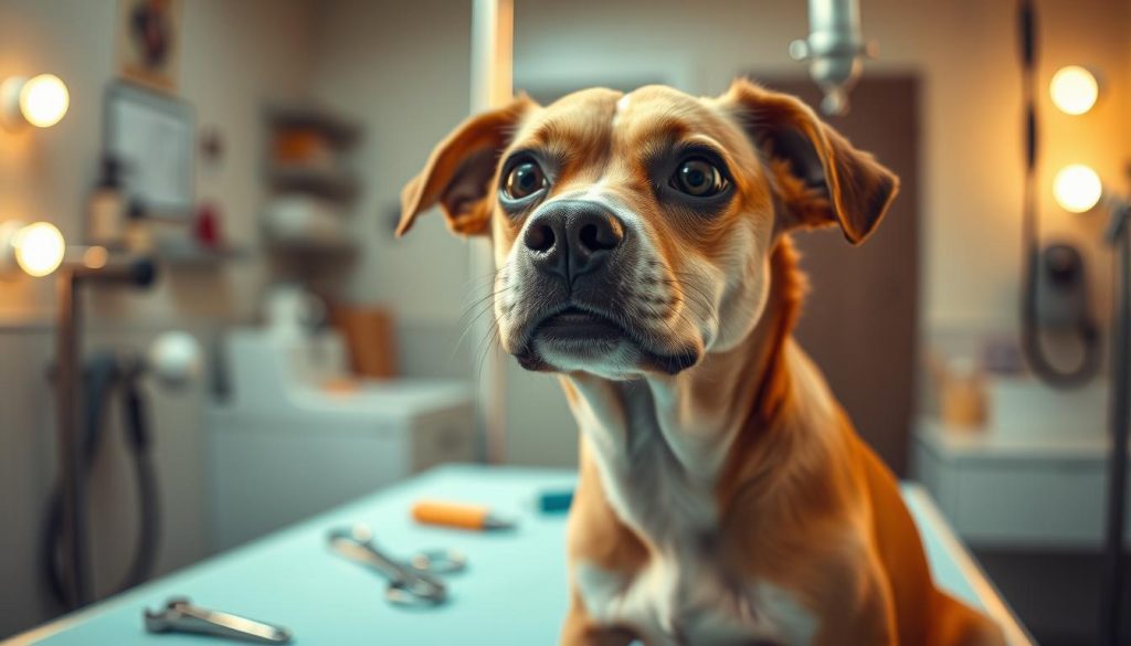 dog anxious during nail trimming