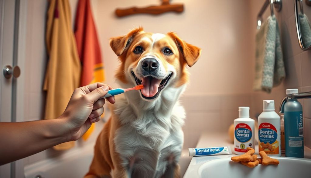 how to brush dog's teeth