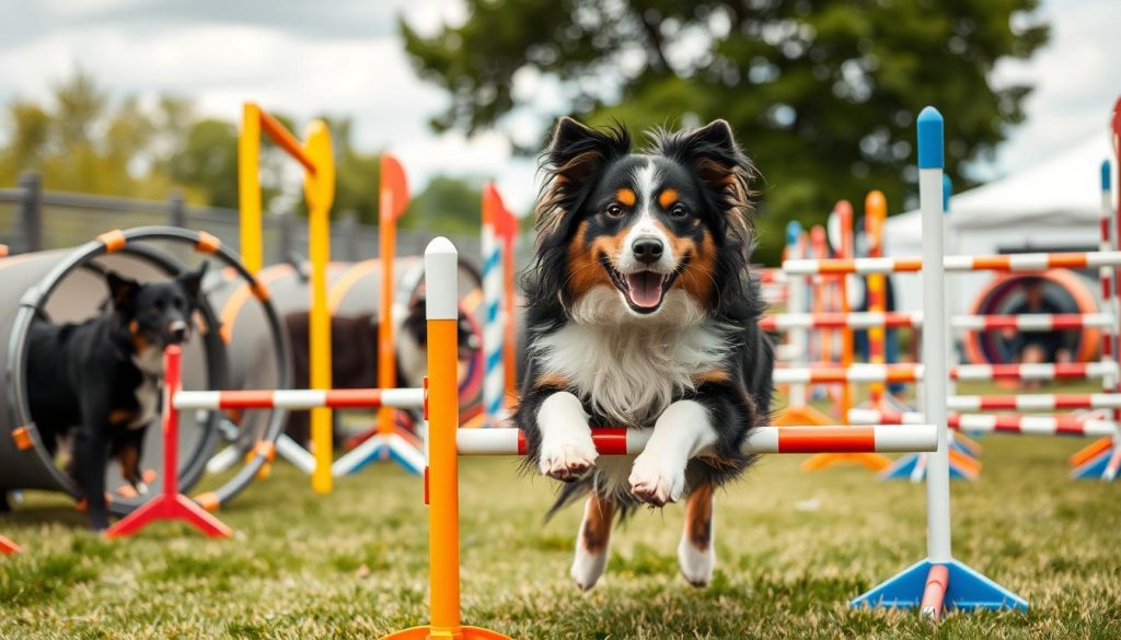 Australian Shepherd agility equipment