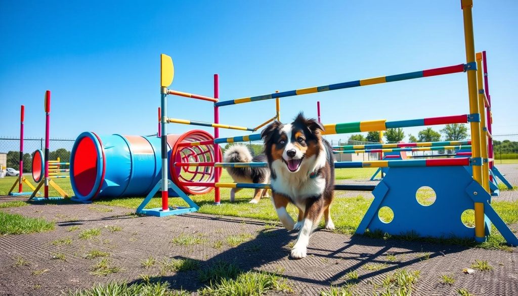 Australian Shepherd agility equipment