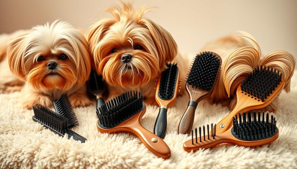 Brushes for long-haired toy dogs