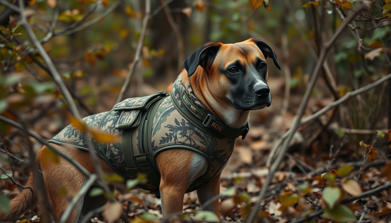 Camouflage gear for hunting dogs