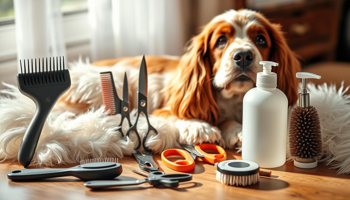 Cocker Spaniel grooming tools