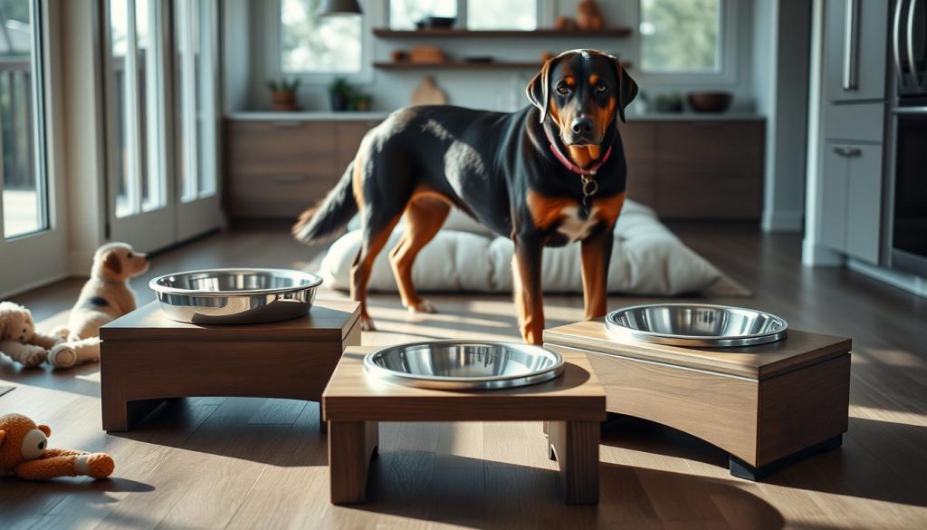 Elevated food bowls for giant dogs