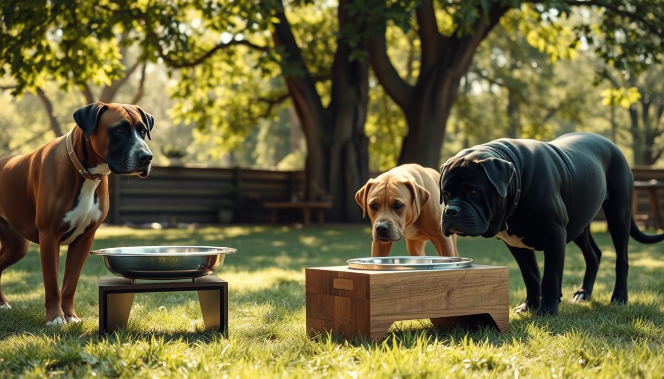 Elevated food bowls for giant dogs