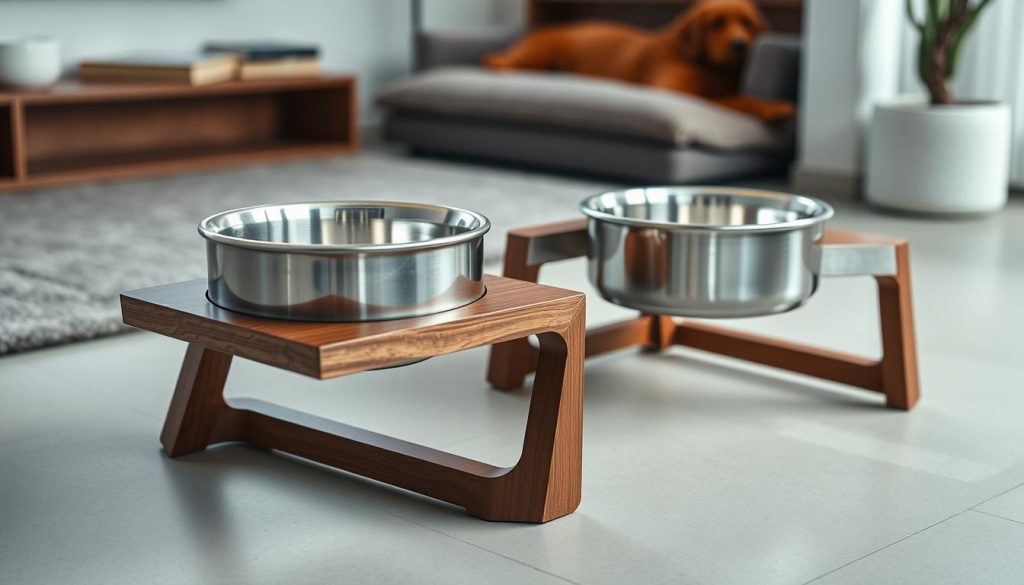 Ergonomic elevated dog bowls