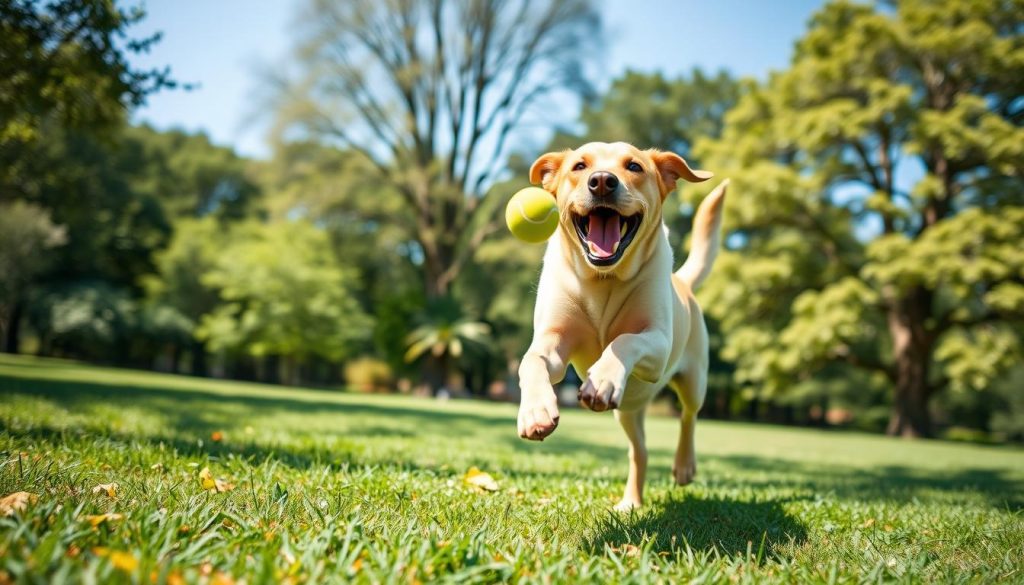 Labrador Retriever playing fetch