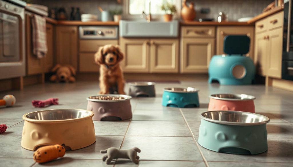 Non-slip food bowls for family dogs