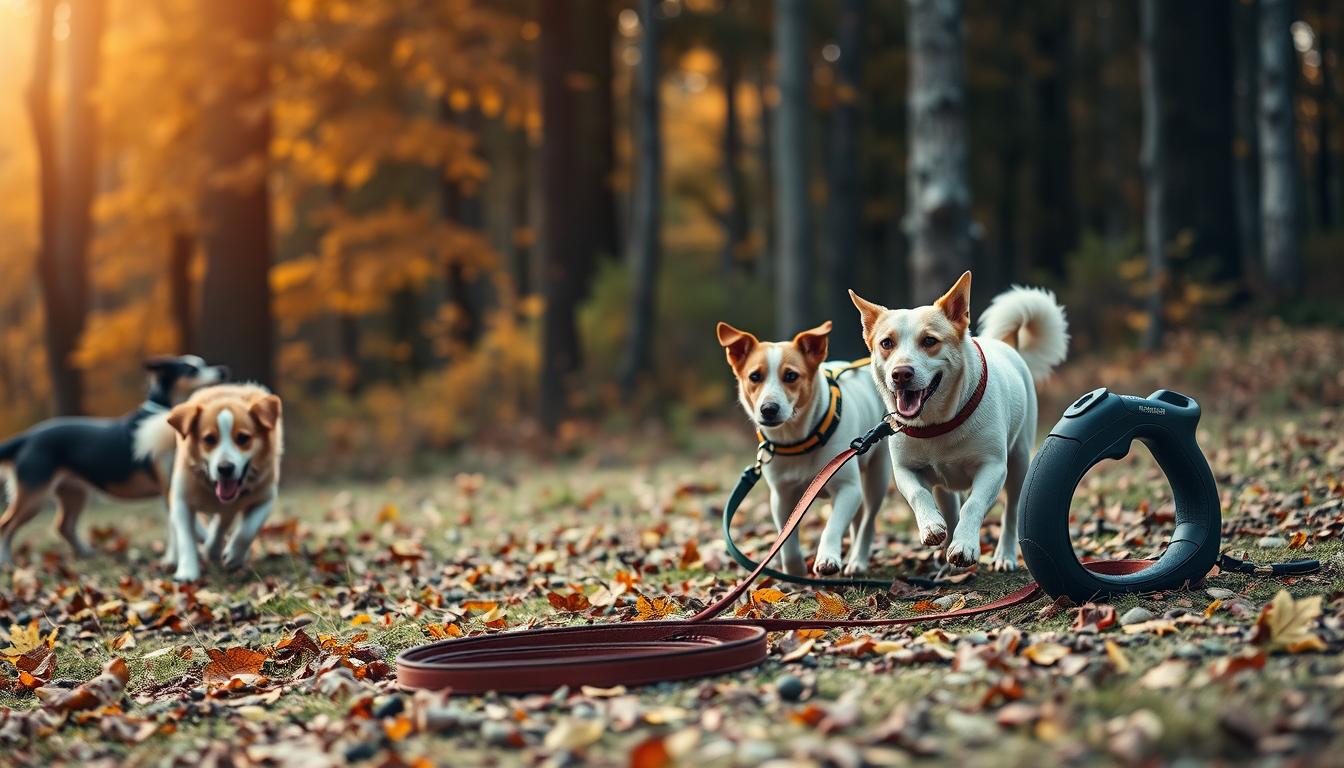 Retractable leashes for hunting dogs