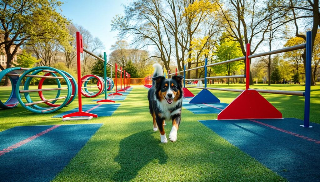 agility obstacles for Australian Shepherds